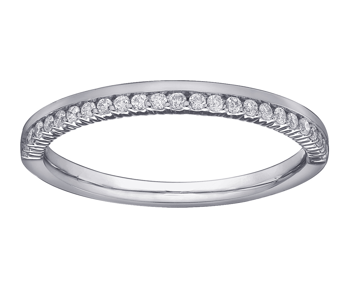 JONC SEMI-ÉTERNITÉ EN OR 10K OU 14K SERTI DE DIAMANTS - CR DX748W15 - BIJOUX CANADIEN