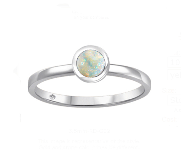 BAGUE EN OR AVEC UNE PIERRE DE NAISSANCE VÉRITABLE - BH JVJ3688WOP - BEVERLY HILLS