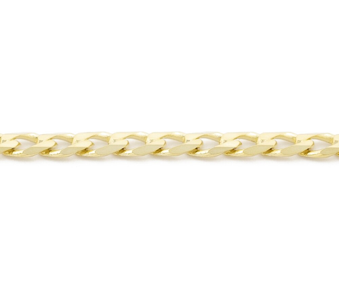 CHAINE EN OR 10K À MAILLE GOURMETTE BISAUTÉE - SY ORO15Y - BIJOUX D'IMPORTATION