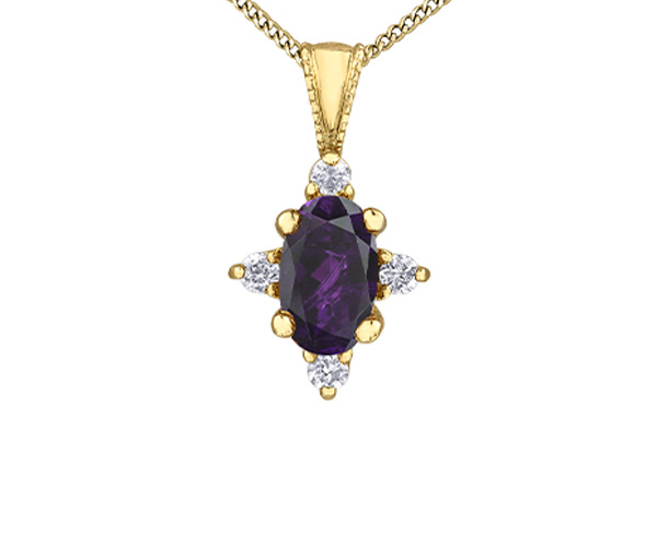 PENDENTIF EN OR SERTI DE PIERRES DE NAISSANCES ET DE DIAMANTS - CR DX895YAM - BIJOUX CANADIEN