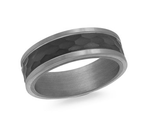 JONC EN TANTALE, OR 14K ET FIBRE DE CARBONE - ML MRDTS015W - MALO 