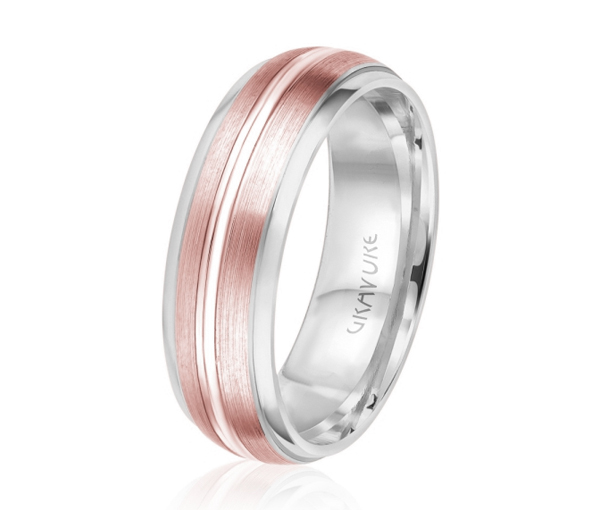 JONC EN OR OU EN PLATINE POLI AVEC LIGNE AU CENTRE - ML GH1205WP14 - MALO 