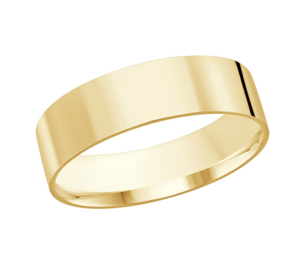 JONC PLAT UNI EN OR CONFORT FIT 6MM DE LARGEUR - ML J213/6Y310 - MALO 