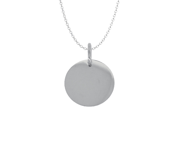 PENDENTIF PLAQUE RONDE EN OR BLANC - SY 6167M - BIJOUX D'IMPORTATION