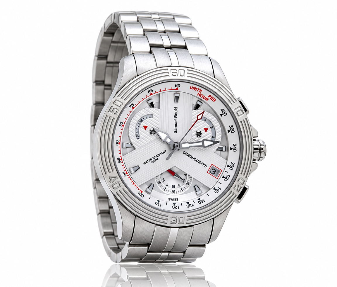 SAMUEL BOUKI EN ACIER CHRONOGRAPHE - DI 55020MS - SAMUEL BOUKI