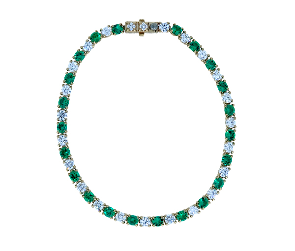 BRACELET TENNIS EN OR SERTI DE DIAMANTS DE LABORATOIRE ET DE PIERRES DE COULEURS DE LABORATOIRE - BH LGG065BYE - BEVERLY HILLS