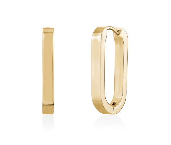 BOUCLES HUGGIES OVALES EN ACIER - AZ SSE184G - AREZZO