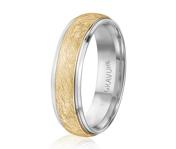 JONC EN OR OU EN PLATINE AVEC MOTIF SCRATCH AU CENTRE - ML GH1290WY10 - MALO 