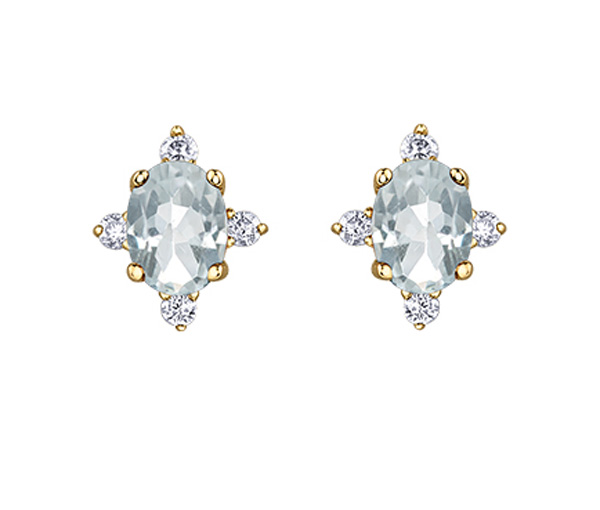 BOUCLES POUR DAME EN OR SERTIES DE PIERRES DE NAISSANCES VARIÉES ET DE DIAMANTS - CR DX894YWT - BIJOUX CANADIEN