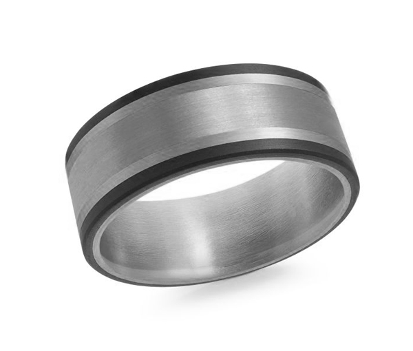 14K/PVD NOIR/TANTALE 9MM MOTIF BROSSÉ - ML MRDTN38W - MALO 