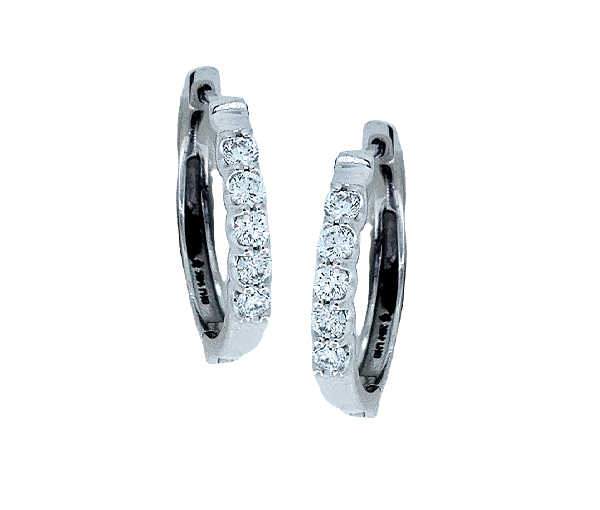 BOUCLES HUGGIES EN OR SERTIES DE DIAMANTS DE LABORATOIRE ET DE PIERRES DE COULEURS DE LABORATOIRE - BH LGG102EW50 - BEVERLY HILLS