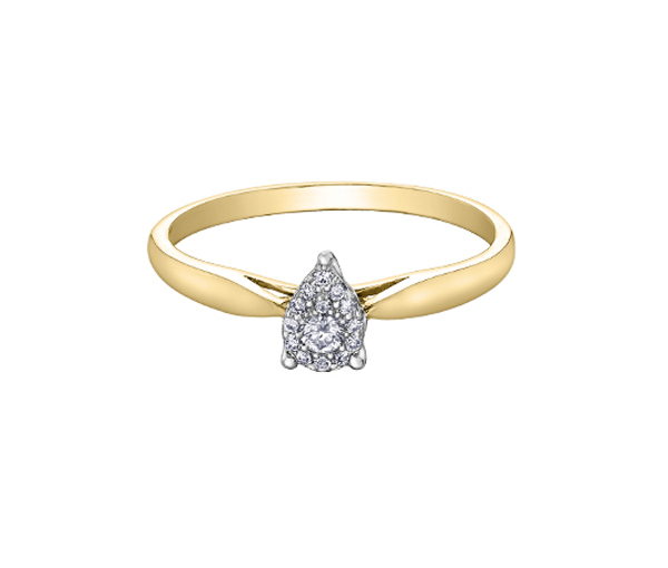 BAGUE EN OR 10K SERTIE DE DIAMANTS - CR DX795YW08 - BIJOUX CANADIEN