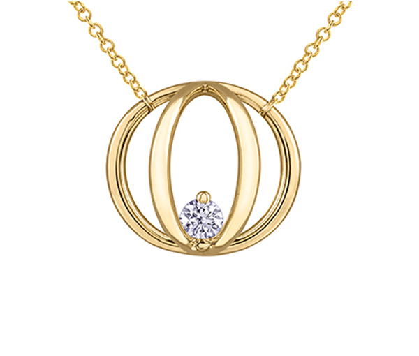 PENDENTIF DIAMANT EN CAGE EN OR BLANC SERTI D'UN DIAMANT CANADIEN - CR ML824Y14 - DIAMANT CANADIEN