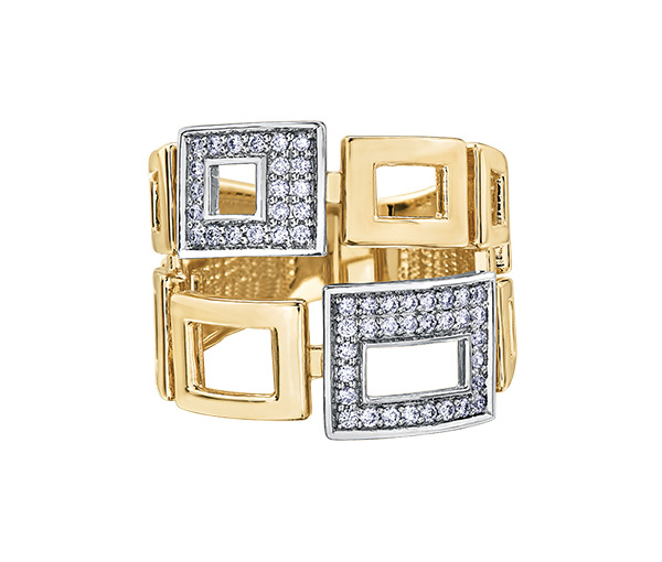 BAGUE EN OR 10K SERTIE DE DIAMANTS - CR DD2992Y - BIJOUX CANADIEN