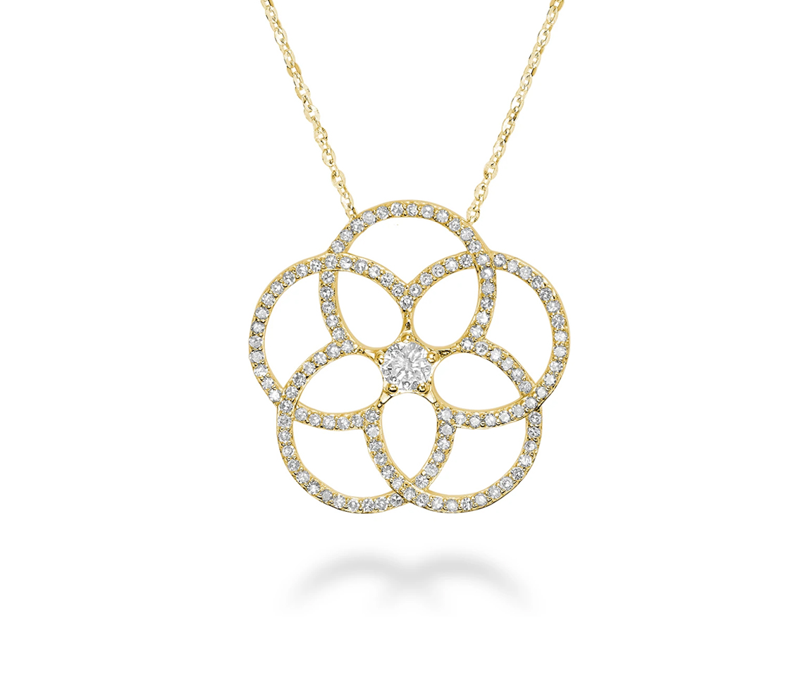 PENDENTIF EN OR 14K SERTI DE DIAMANTS - BR 0904BF50Y - Bijoux d'importation