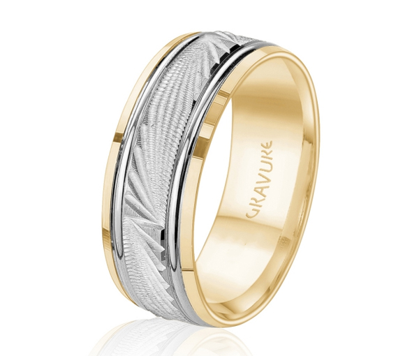 JONC EN OR OU EN PLATINE AVEC MOTIF RAYONS TAILLÉS DIAMANT - ML GH1237YW14 - MALO 