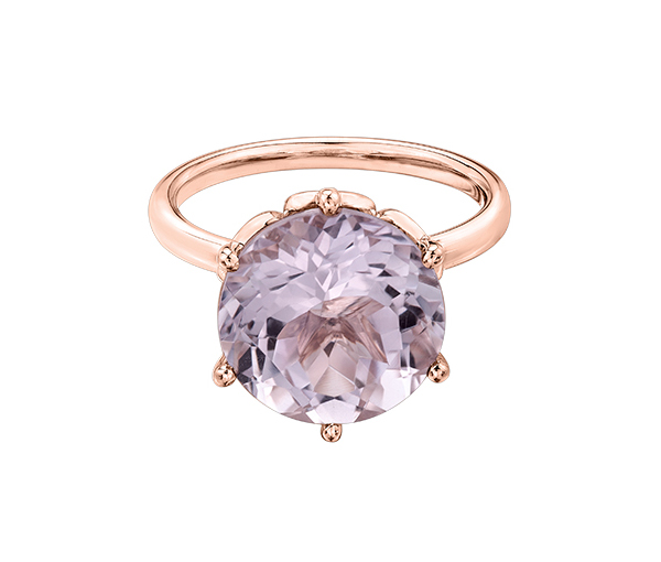 BAGUE EN OR JAUNE, ROSE OU BLANC SERTIE D'UNE PIERRE VARIÉE - CR DX680RLA - BIJOUX CANADIEN