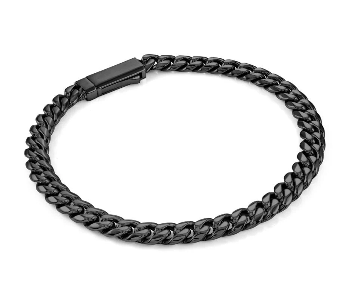 BRACELET EN ACIER, ACIER/PVD OR OU ACIER/PVD NOIR À MAILLE GOURMETTE - IG SMB834BK/8 - ITALGEM