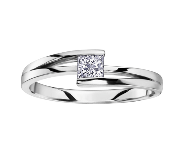 BAGUE EN OR 14K SERTIE D'UN DIAMANT CANADIEN - CR AM120W23 - DIAMANT CANADIEN