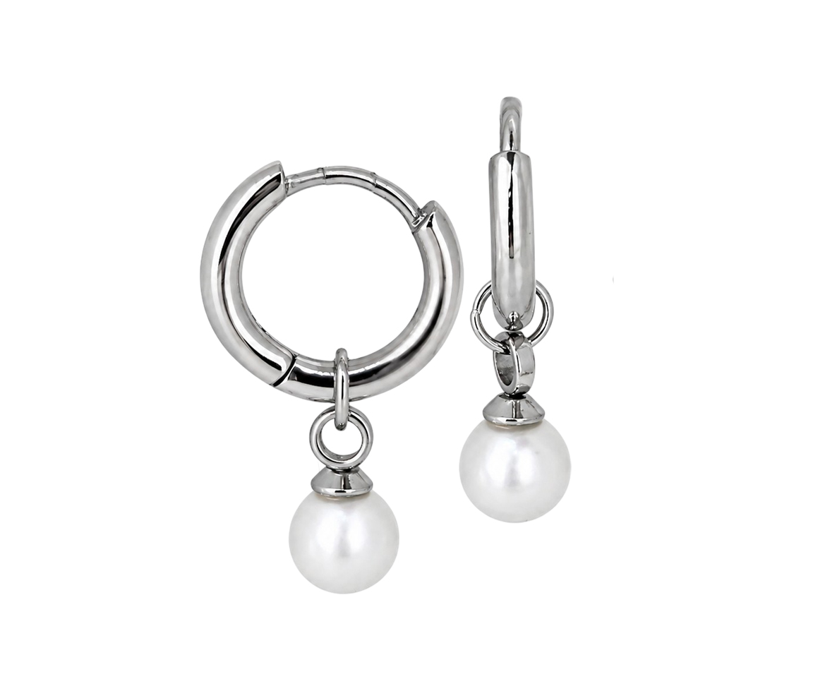 BOUCLES HUGGIES AVEC PERLES - IG SEA513 - MINI-VÉLORIA