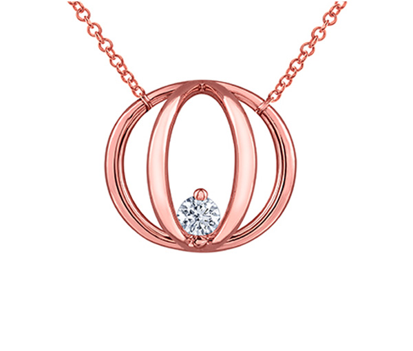 PENDENTIF DIAMANT EN CAGE EN OR BLANC SERTI D'UN DIAMANT CANADIEN - CR ML824R14 - DIAMANT CANADIEN