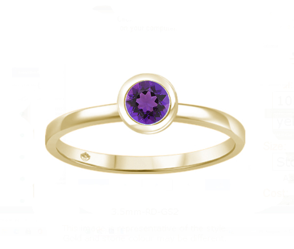 BAGUE EN OR AVEC UNE PIERRE DE NAISSANCE VÉRITABLE - BH JVJ3688YAM - BEVERLY HILLS