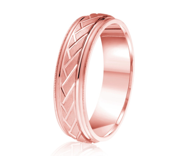 JONC EN OR OU EN PLATINE AVEC MOTIF TRAIT OBLIQUE ET MILGRAIN - ML GH1276P10 - MALO 