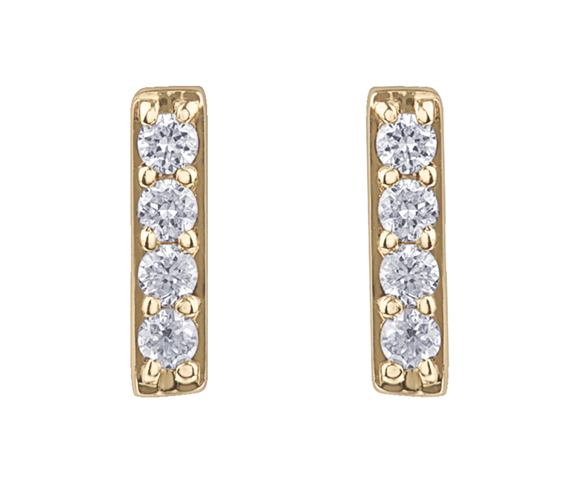 BOUCLES BARS EN OR SERTIES DE DIAMANTS - CR DD7181Y07 - BIJOUX CANADIEN