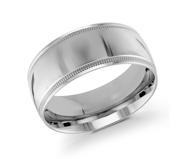 JONC EN OR 10MM DE LARGEUR AVEC MOTIF MILGRAIN SUR LES CÔTÉS - ML J102/10WL14 - MALO 