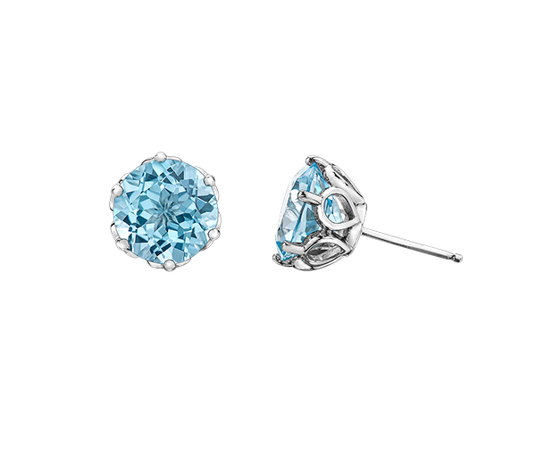 BOUCLES EN OR SERTIES DE PIERRES FINES VARIÉES - CR DX694WBT - BIJOUX CANADIEN
