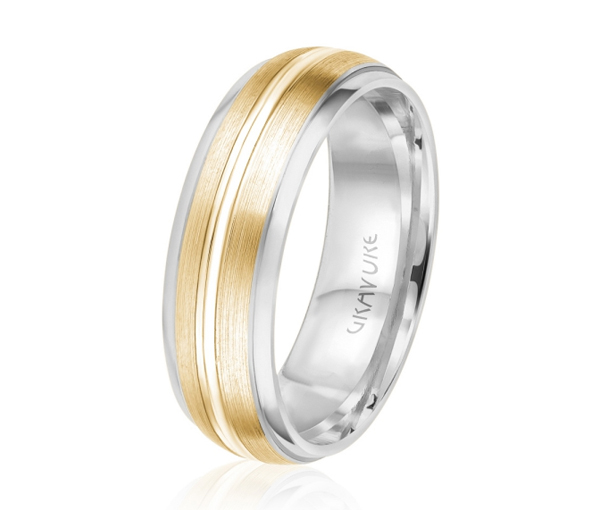 JONC EN OR OU EN PLATINE POLI AVEC LIGNE AU CENTRE - ML GH1205WY10 - MALO 