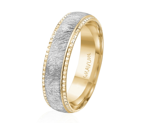 JONC EN OR OU EN PLATINE AVEC MOTIF SCRATCH AU CENTRE - ML GH1284YW18 - MALO 