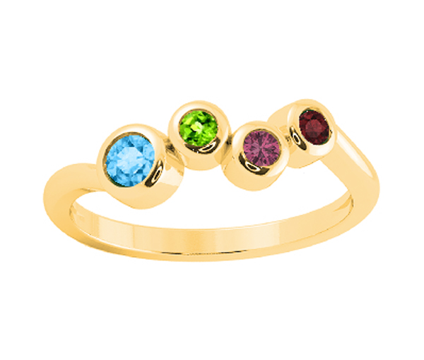 BAGUE FAMILIALE EN ARGENT OU EN OR SERTIE DE PIERRES VÉRITABLES - BH FJ100Y - BEVERLY HILLS