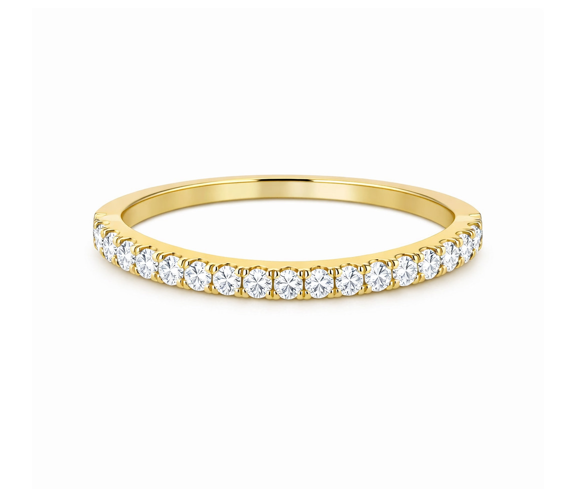 JONC SEMI-ÉTERNITÉ EN OR SERTI DE DIAMANTS DE LABORATOIRE - DG LR269Y - DIAMANT LABO