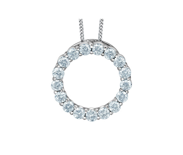 PENDENTIF CERCLE DE VIE EN OR BLANC SERTI DE DIAMANTS DE LABORATOIRE - CR 70031 - BIJOUX CANADIEN
