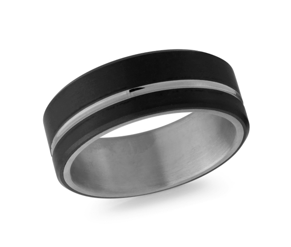 JONC EN TANTALE, OR 14K ET FIBRE DE CARBONE - ML MRDTS045W - MALO 