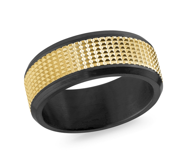 JONC EN CÉRAMIQUE NOIRE ET OR 14K - ML MRDZ031Y - MALO 