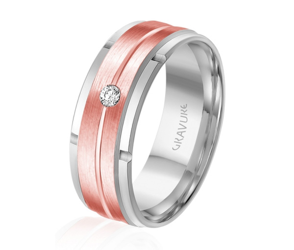 JONC EN OR OU EN PLATINE SERTI D'UN DIAMANT - ML GHD1758WP14 - MALO 