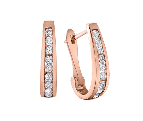 BOUCLES HUGGIES EN OR SERTIES DE DIAMANTS - CR DX845R15 - BIJOUX CANADIEN