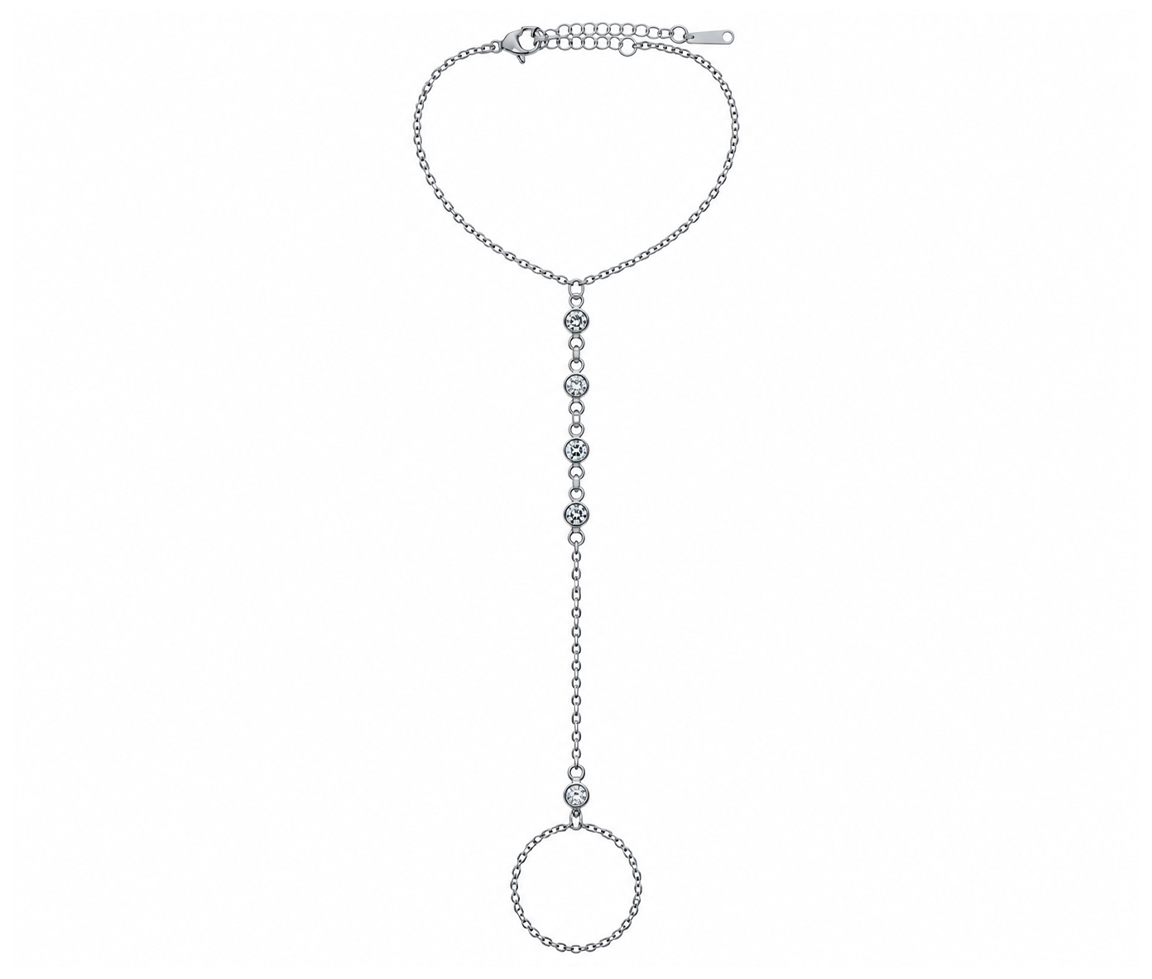 PARURE DE MAIN EN ACIER AVEC CZ - SJ PARMACZW - BIJOUTERIE SUISSE INC.