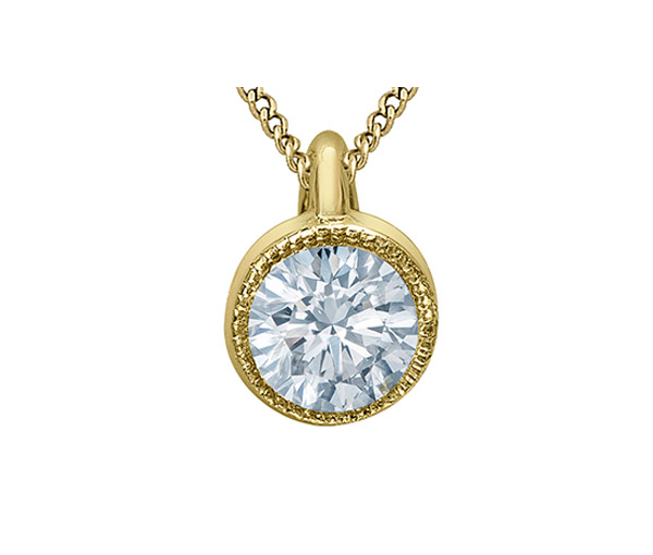 PENDENTIF EN OR JAUNE SERTI D'UN DIAMANT DE LABORATOIRE - CR 70011 - BIJOUX CANADIEN
