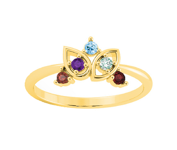 BAGUE FAMILLIALE EN ARGENT OU EN OR SERTIE DE PIERRES VÉRITABLES - BH FJ126Y - BEVERLY HILLS