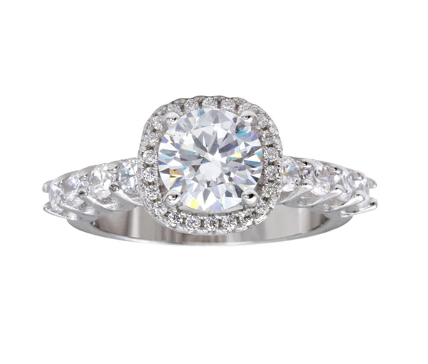 BAGUE EN ARGENT RHODIÉ SERTIE DE CUBIQUES ZIRCONIAS - SP BGR01229/5 - BIJOUX D'IMPORTATION