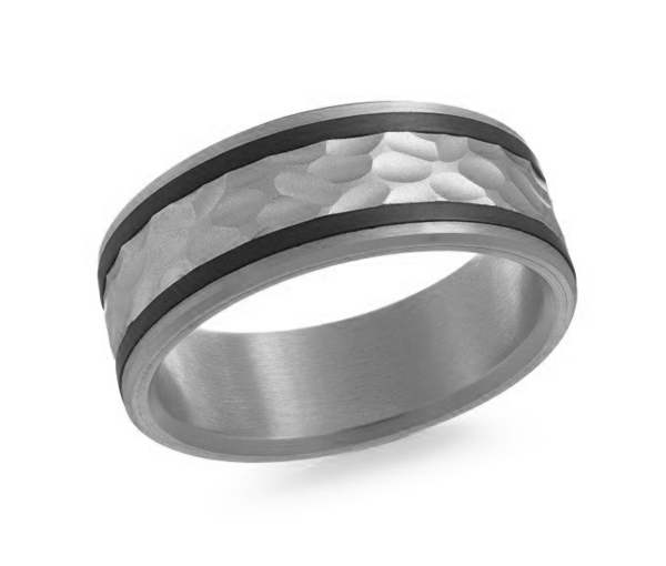 JONC EN OR 14K ET FIBRE DE CARBONE - ML MRDA151WB - MALO 