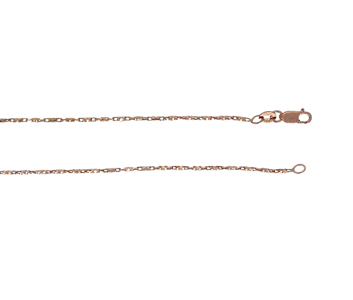 CHAINE MAILLE BÂTONNET TAILLE DIAMANT EN OR 10K - S LURODC50R18 - BIJOUX D'IMPORTATION