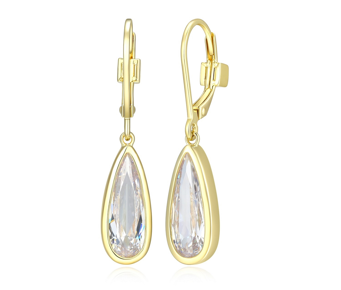 BOUCLES ELLE GOUTTES EN ARGENT/PVD OR SERTIES DE CUBIQUES ZIRCONIAS - PJ 32LCV00003 - ELLE