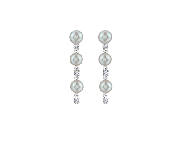 BOUCLE EN OR 14K AVEC PERLES DE CULTURE ET DE DIAMANTS CANADIENS - CR ML825W25 - BIJOUX CANADIEN