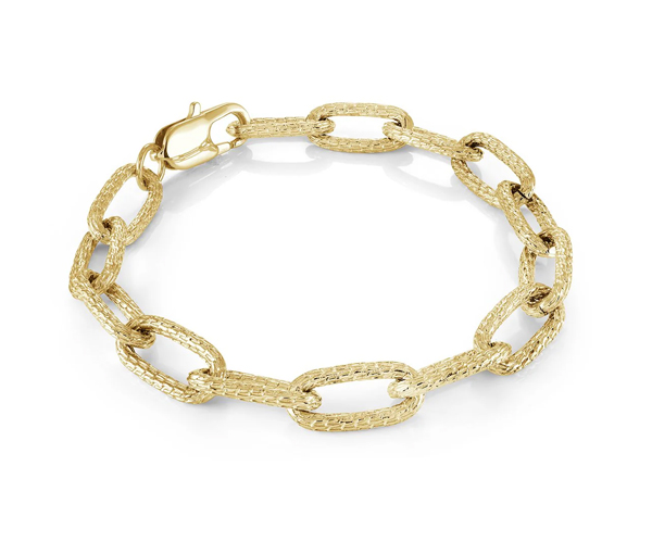 BRACELET EN ACIER OU ACIER/PVD OR À MAILLES OVALES - IG SWB254GO - VELORIA