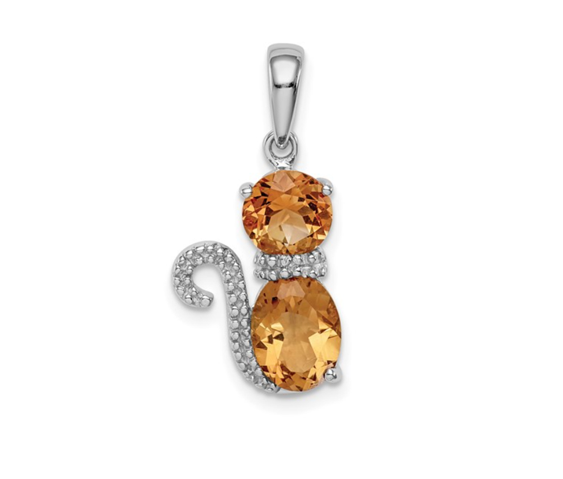 PENDENTIF CHAT EN ARGENT RHODIÉ - QG QP4551CI - IMPORTATION