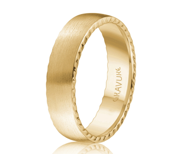 JONC EN OR OU EN PLATINE AVEC FINI SATINÉ ET TAILLÉ DIAMANT SUR LES CÔTÉS - ML GH1259Y18 - MALO 